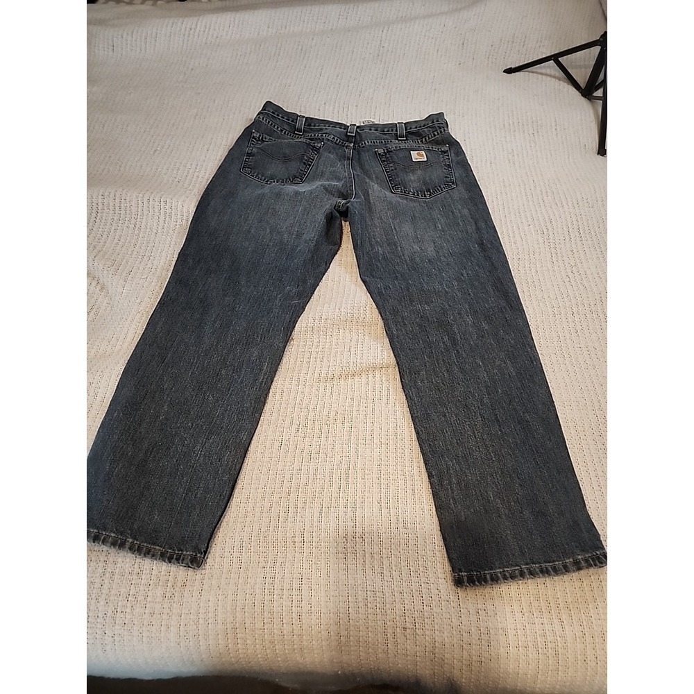 Carhartt Mens Size Relaxed Fit Denim Blue Jeans RN# 14806 Size 38X30 - Picture 4 of 6